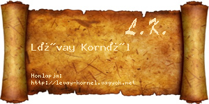Lévay Kornél névjegykártya