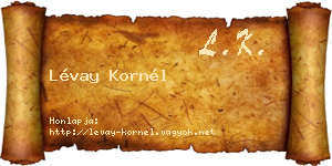 Lévay Kornél névjegykártya