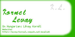 kornel levay business card