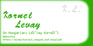 kornel levay business card